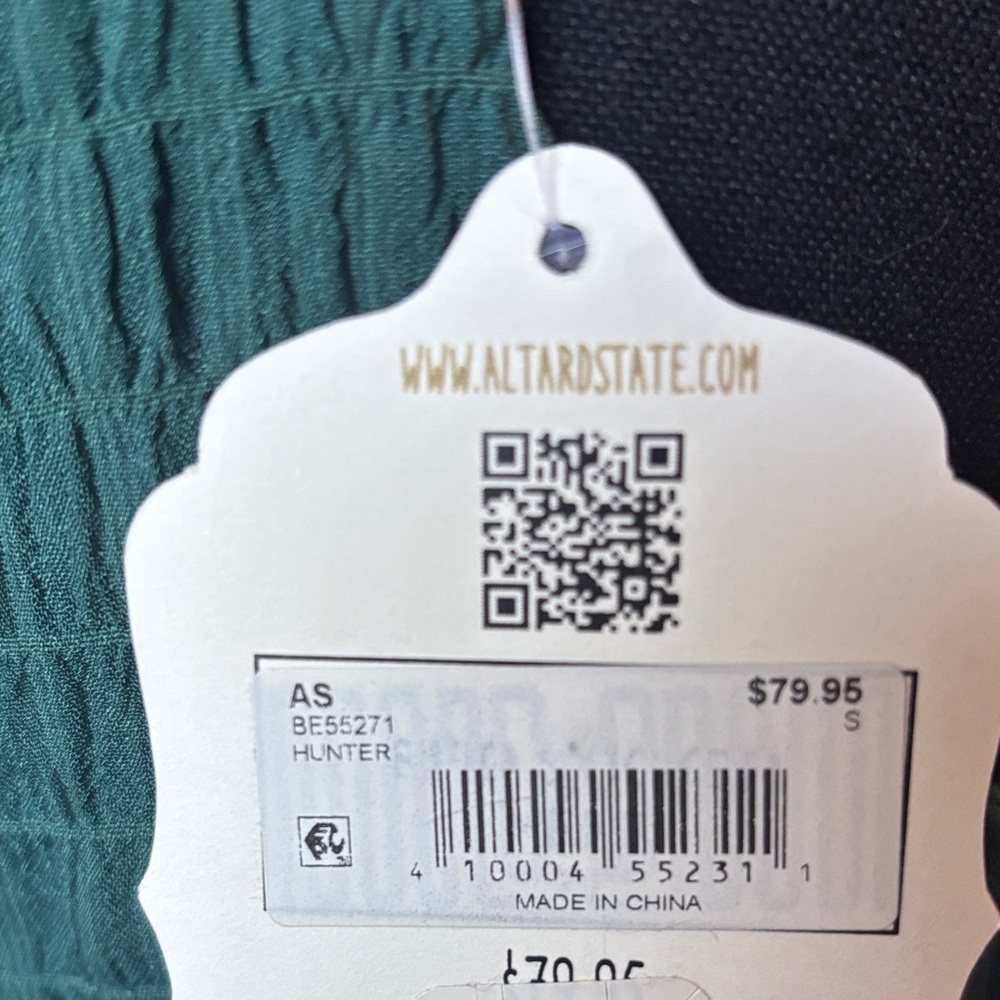 Altar'd State Textured Green Long Sleeve Dress - Picture 5 of 5